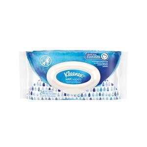  Kleenex Wet Wipes Gentle Clean for Hands and Face, 24 CT 