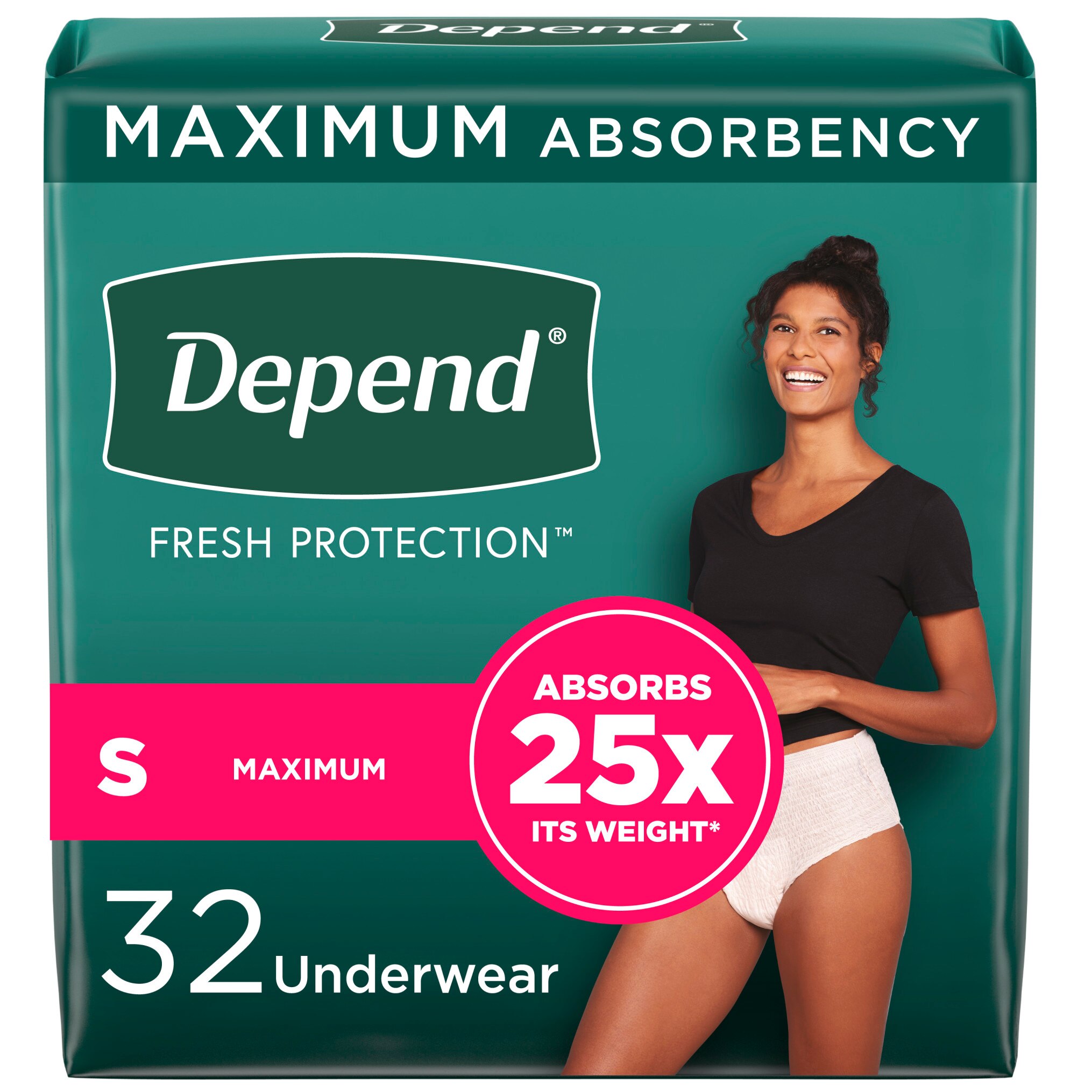 Depend FIT-FLEX Incontinence Underwear For Women, Maximum Absorbency, S, Blush, 32 Ct , CVS
