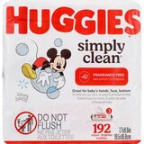 Huggies Simply Clean Baby Wipes, Unscented, Refill, 192 CT, thumbnail image 1 of 3