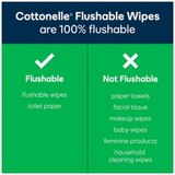 Cottonelle GentlePlus Flushable Wet Wipes with Aloe & Vitamin E, Adult Wet Wipes, 2 Flip-Top Packs, 42 Wipes per Pack (84 Total Flushable Wipes), thumbnail image 3 of 11