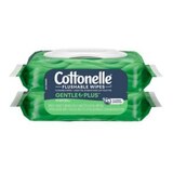 Cottonelle GentlePlus Flushable Wet Wipes with Aloe & Vitamin E, Adult Wet Wipes, 2 Flip-Top Packs, 42 Wipes per Pack (84 Total Flushable Wipes), thumbnail image 4 of 11