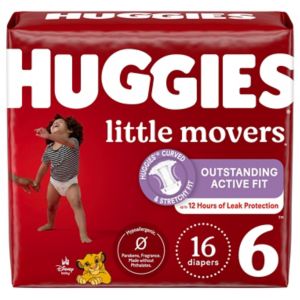 Huggies Little Movers Baby Diapers, Size 6, 16 CT