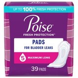 Poise Incontinence Pads Maximum Absorbency, Long, 39 CT, thumbnail image 1 of 7