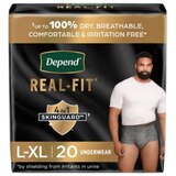 Depend Real Fit for Men Incontinence Briefs Maximum Absorbency, thumbnail image 1 of 8