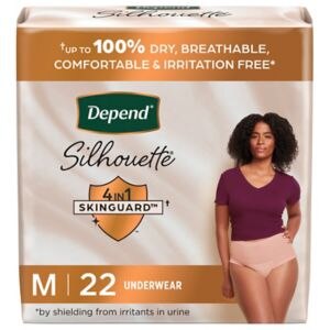 Depend Silhouette Adult Incontinence and Postpartum Underwear for Women  Maximum Absorbency, 22 Count, Medium - CVS Pharmacy
