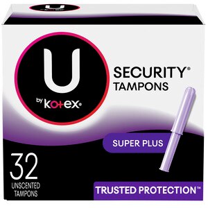  U by Kotex Security Tampons, Super Plus, Plastic Applicator, Unscented, 34CT 