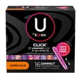 U by Kotex Click Compact Tampons, Unscented, Super Plus, thumbnail image 2 of 8
