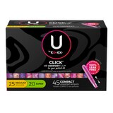 U by Kotex Click Compact Tampons, Multipack, Regular/Super Absorbency, Unscented, 45 Count, thumbnail image 2 of 8