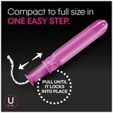 U by Kotex Click Compact Tampons, Multipack, Regular/Super Absorbency, Unscented, 45 Count, thumbnail image 3 of 8