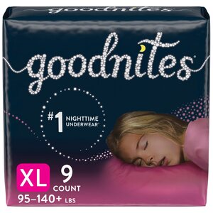Goodnites Nighttime XL Underwear, Girls, 9 Ct , CVS