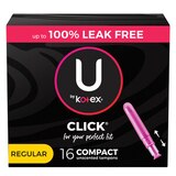 U by Kotex Click Compact Tampons, Unscented, Regular, thumbnail image 1 of 7