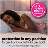 U by Kotex AllNighter Ultra Thin Pads with Wings, Unscented, Overnight, thumbnail image 4 of 9