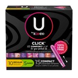 U by Kotex Click Compact Multipack Tampons, Unscented, Regular/Super, thumbnail image 2 of 7