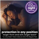U by Kotex Security Ultra Thin Pads with Wings, Overnight, 28 CT, thumbnail image 4 of 9