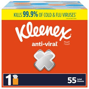 Kleenex Anti-Viral Facial Tissues, 1 Cube Box