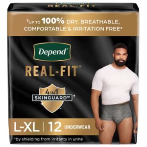 Depend Real Fit Incontinence Underwear for Men Maximum Absorbency, Small/Medium, 14 Count