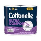 Cottonelle Ultra Comfort Toilet Paper, Strong Toilet Tissue, 4 Mega Rolls (4 Mega Rolls = 16 Regular Rolls), 268 Sheets per Roll, thumbnail image 1 of 9