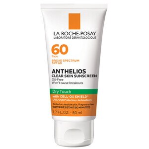 La Roche-Posay Anthelios Clear Skin Dry Touch SPF 60 Face Sunscreen for Acne-Prone Skin, Oil Free and Non-Greasy, 1.7 OZ