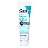 CeraVe Acne Foaming Cream Face Cleanser with 4% Benzoyl Peroxide, Hyaluronic Acid, and Niacinamide, Fragrance-Free, 5 OZ, thumbnail image 1 of 9