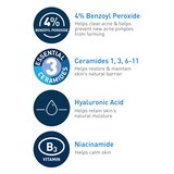 CeraVe Acne Foaming Cream Face Cleanser with 4% Benzoyl Peroxide, Hyaluronic Acid, and Niacinamide, Fragrance-Free, 5 OZ, thumbnail image 2 of 9