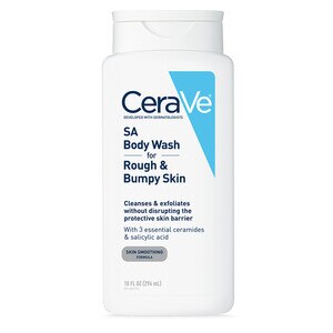 CeraVe Body Wash with Salicylic Acid, Fragrance Free Body Cleanser to Exfoliate Rough and Bumpy Skin, 10 OZ