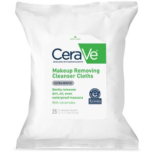 CeraVe Makeup Removing Cleanser Cloths Ultra Gentle Wipes, 25CT