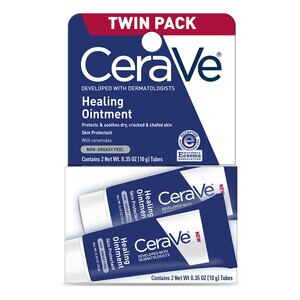  CeraVe Healing Ointment Skin Protectant, Non Greasy Feel, Lanolin & Fragrance Free, 0.35 OZ, Twin Pack 