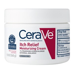 CeraVe - Crema hidratante antiprurito, sin esteroides, 12 oz