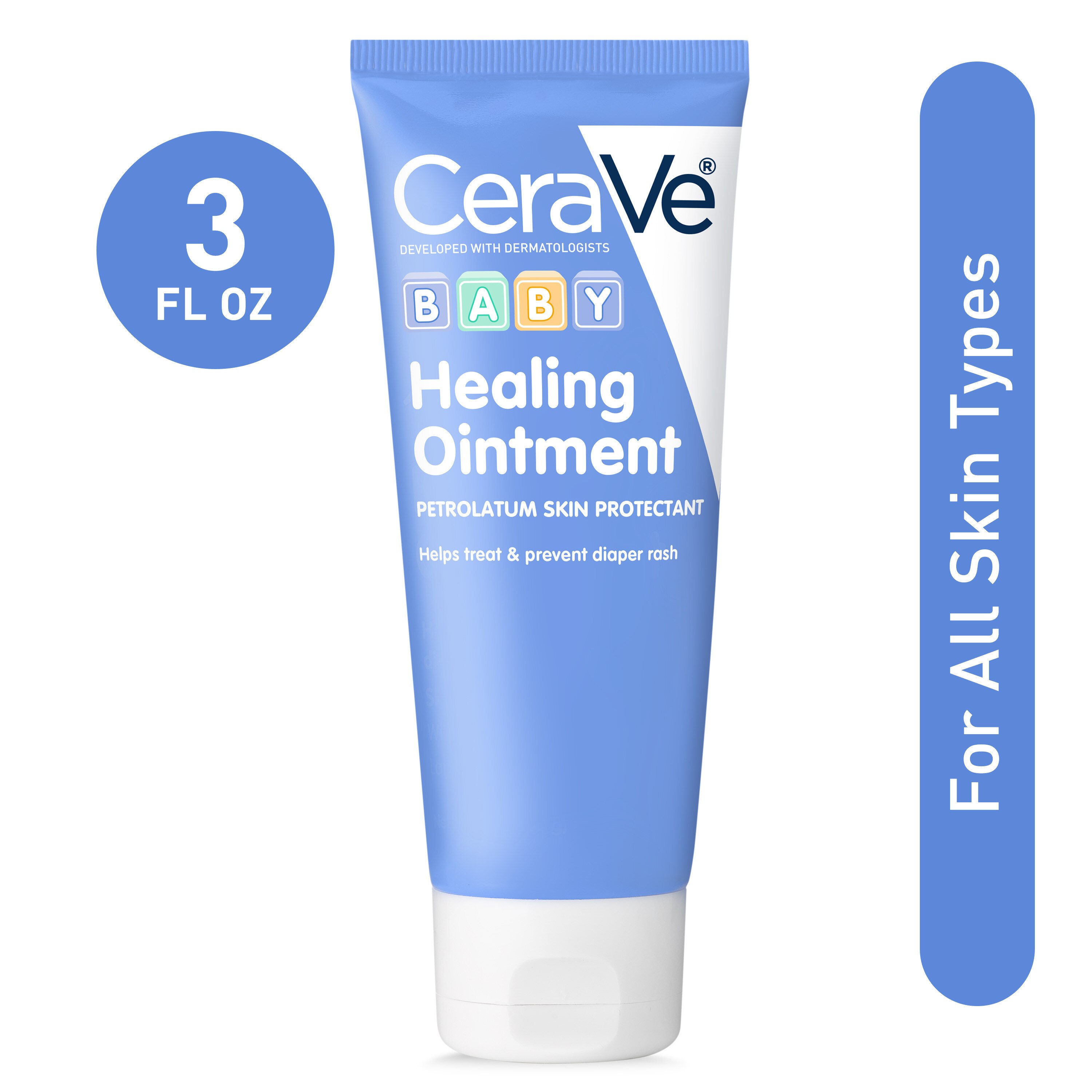 CeraVe Healing Ointment for Baby, Gentle Diaper Rash Treatment with Vitamin E, 3 oz