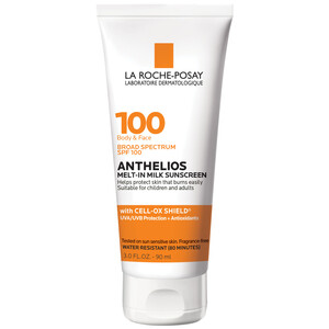 La Roche Posay Anthelios Melt in Milk Body & Face Sunscreen Lotion Broad Spectrum SPF 100, 3 OZ