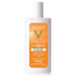 Vichy Ideal Capital Soleil- Loción facial de protección solar ultraligera, FPS 50