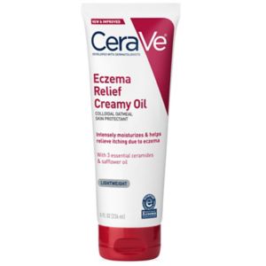 Cerave Eczema Relief Creamy Oil, Lightweight Body Moisturizing Lotion with Colloidal Oatmeal, 8 Ounces