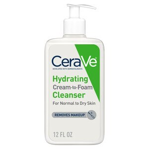 CeraVe Face Wash, Hydrating Cream-to-Foam Cleanser & Makeup Remover With Hyaluronic Acid