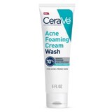 CeraVe Acne Foaming Cream Wash with 10% Benzoyl Peroxide for Face and Body , 5 oz, thumbnail image 1 of 11