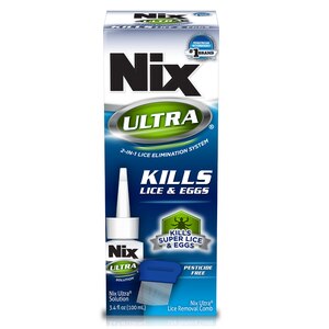 Nix Ultra 2-in-1 Super Lice Treatment, 3.4 fl oz and Lice & Egg Removal Comb