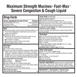 Mucinex Fast-Max Adult Severe Congestion and Cough Liquid, 6 OZ, thumbnail image 2 of 8
