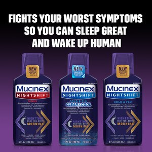Mucinex Night Shift Cold Flu Clear Cool Liquid 6 Oz Cvs Pharmacy