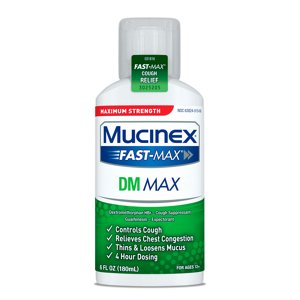 Mucinex Fast Max Adult DM Expectorant and Cough Suppressant Liquid, 6 OZ
