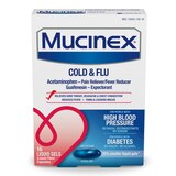 Mucinex Cold & Flu High Blood Pressue Liquid Gels, 16 CT, thumbnail image 1 of 3