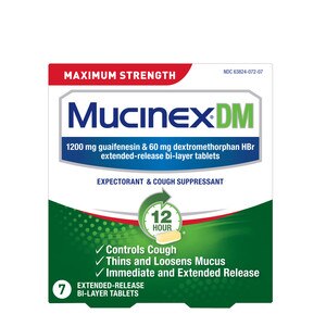 Mucinex DM 12 Hr Max Strength Expectorant & Cough Suppressant Tablets, 7 Ct , CVS