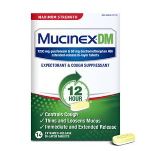 Mucinex DM 12 Hr Max Strength Expectorant & Cough Suppressant Tablets, 14 Ct , CVS