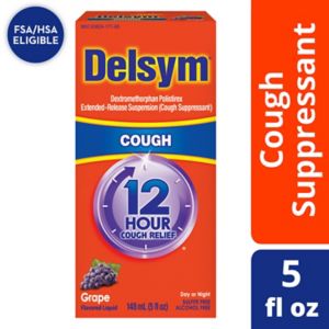 Delsym Adult Cough Suppressant Liquid, Grape Flavor, 5 OZ