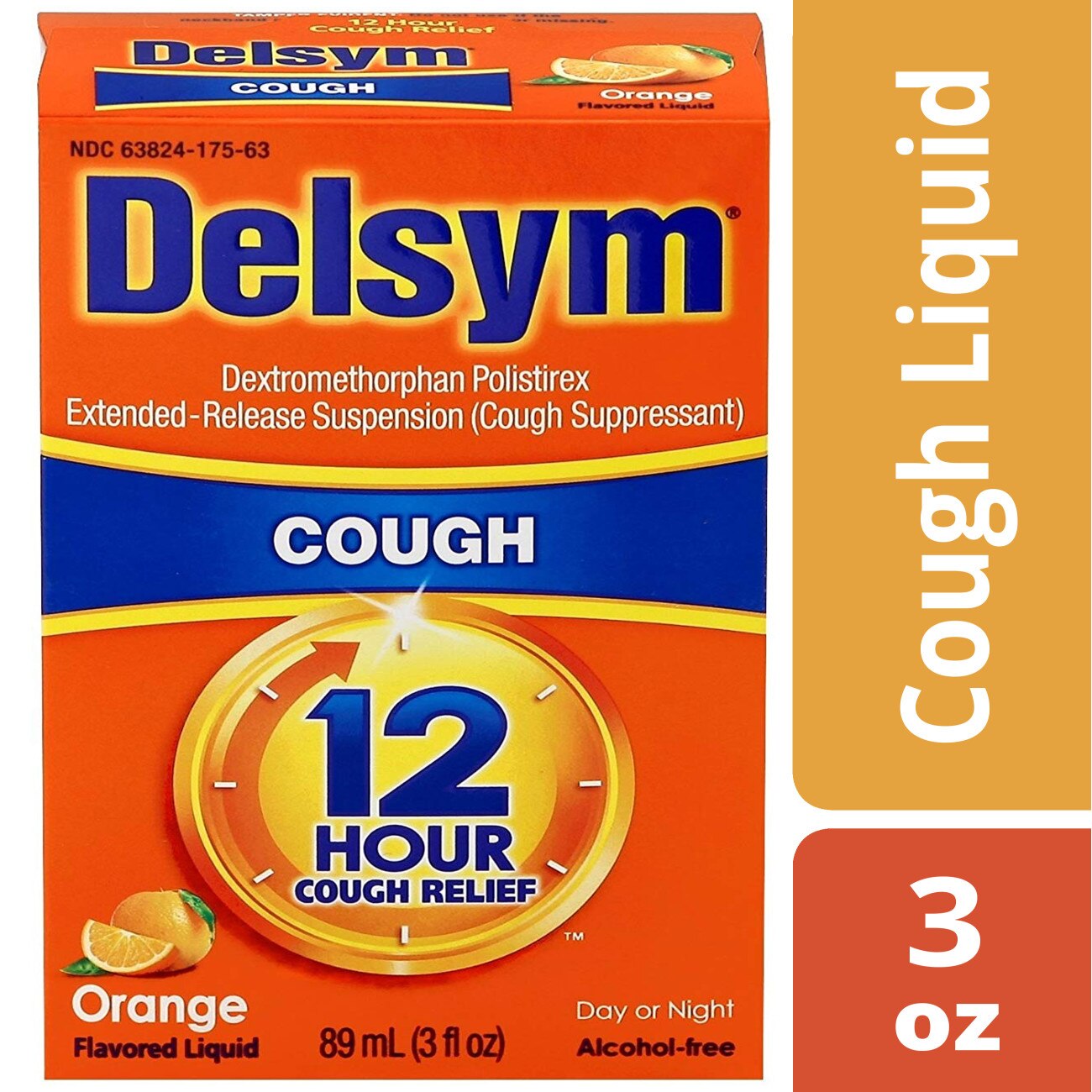 Delsym Adult Cough Suppressant Liquid, Orange Flavor, 3 Oz , CVS
