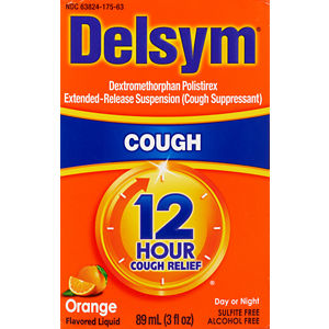 delsym adult cough suppressant liquid, orange flavor, 5 oz