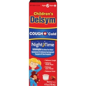 DELSYM Children's Liquid, Cough Plus Cold Nighttime Berry 6/4 oz.