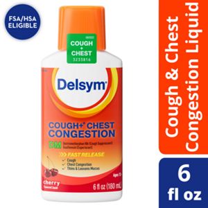 Delsym Adult Cough Plus Chest Congestion DM Liquid, Cherry Flavor, 6 OZ