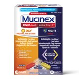 Mucinex Sinus-Max Maximum Strength Pressure, Pain & Cough & Nightshift Sinus Caplets, 20 CT, thumbnail image 1 of 9