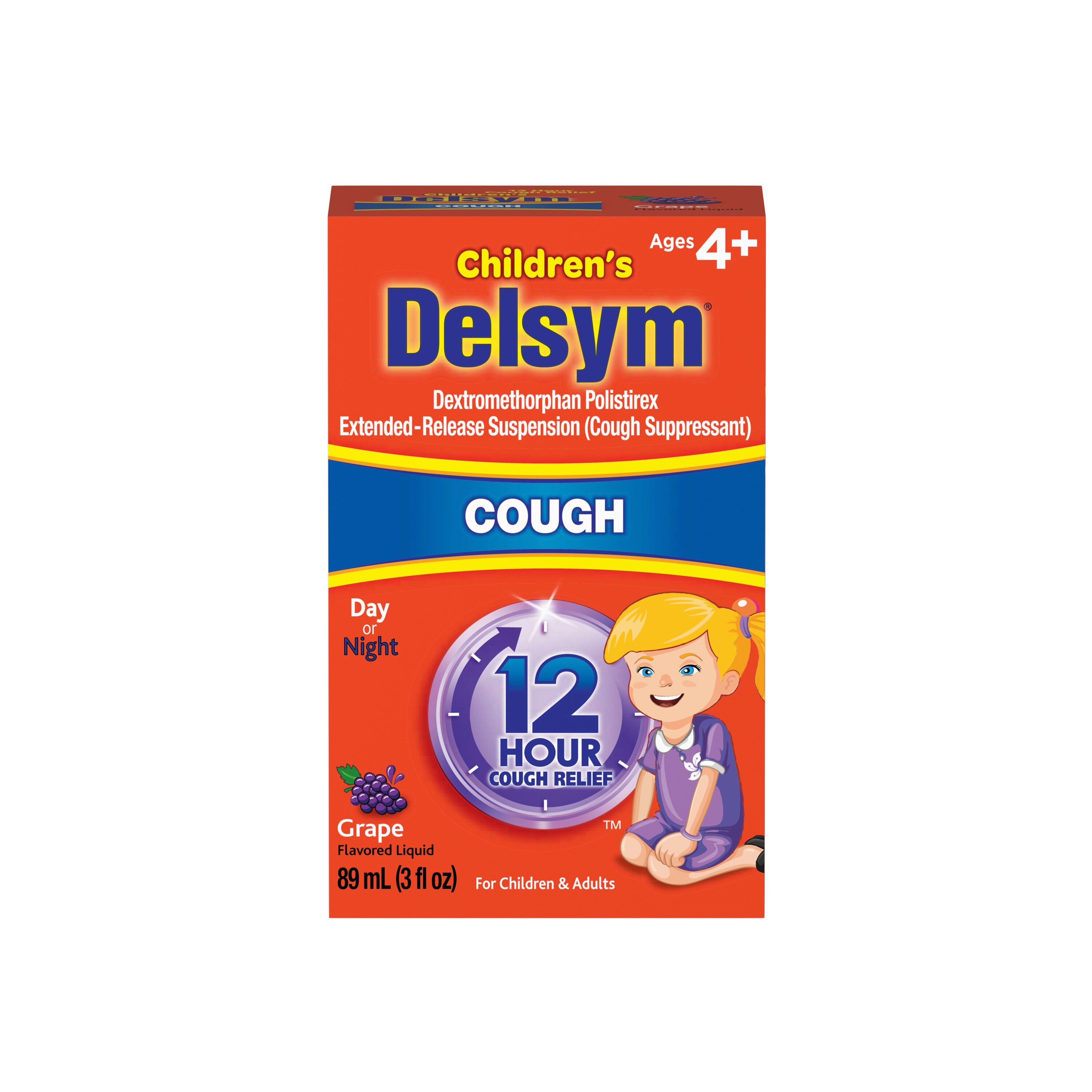 Delsym Children's Cough Suppressant Liquid, 3 OZ, Grape , CVS