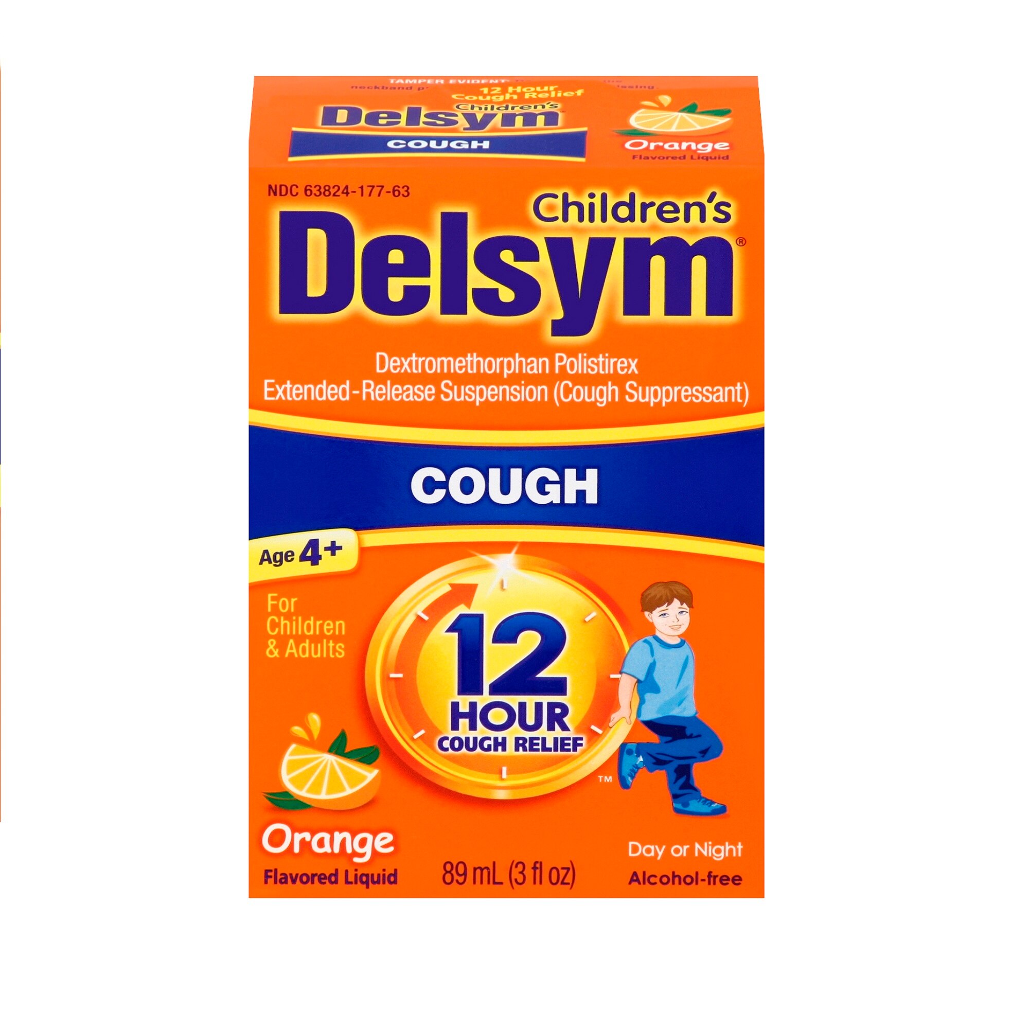 Delsym Children's Cough Suppressant Liquid, 3 OZ, Orange , CVS