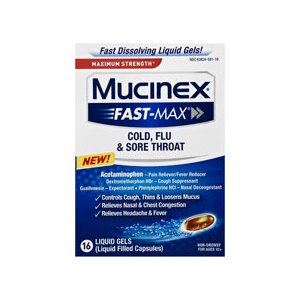 Mucinex Fast-Max Cold Flu And Sore Throat Liquid Gels, 16 Ct , CVS